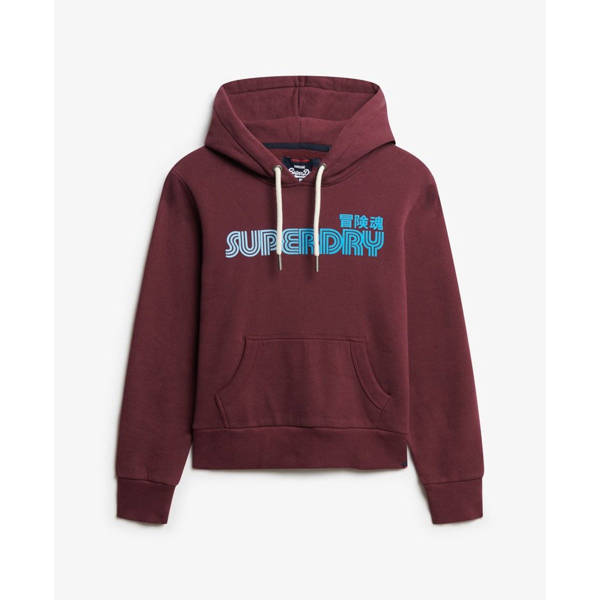 Sweat à capuche Faded Core violet figue, SUPERDRY