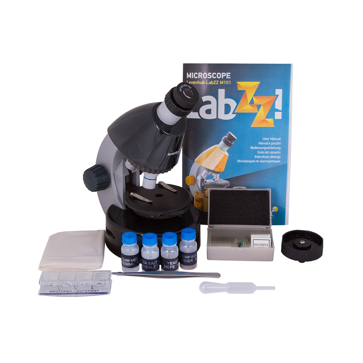 Microscope LabZZ M101 Moonstone (EN) couleur unique, LEVENHUK