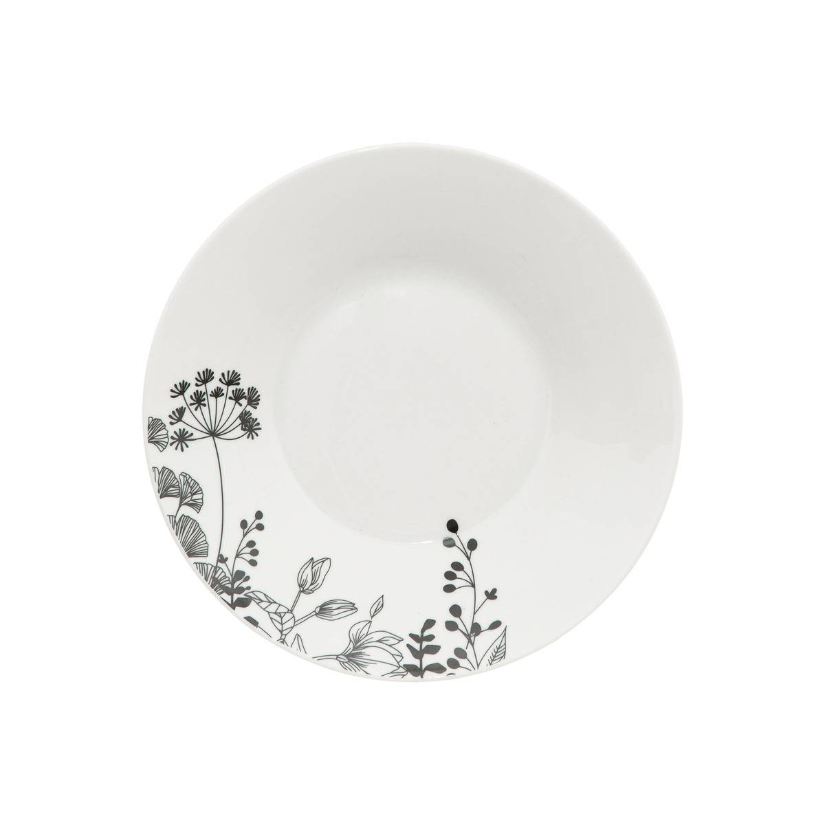 Service de table 18 pièces en céramique WHITE FLORAL blanc, SECRET DE GOURMET