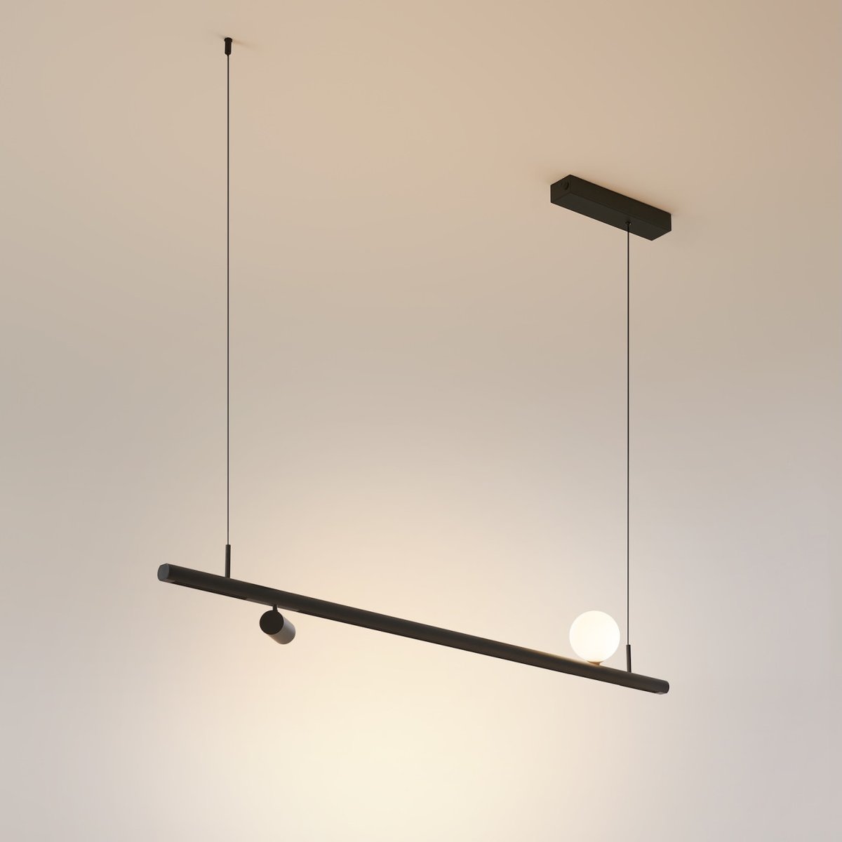 Suspension LED aimantée minimaliste - LYNE noir et blanc, KOSILUM