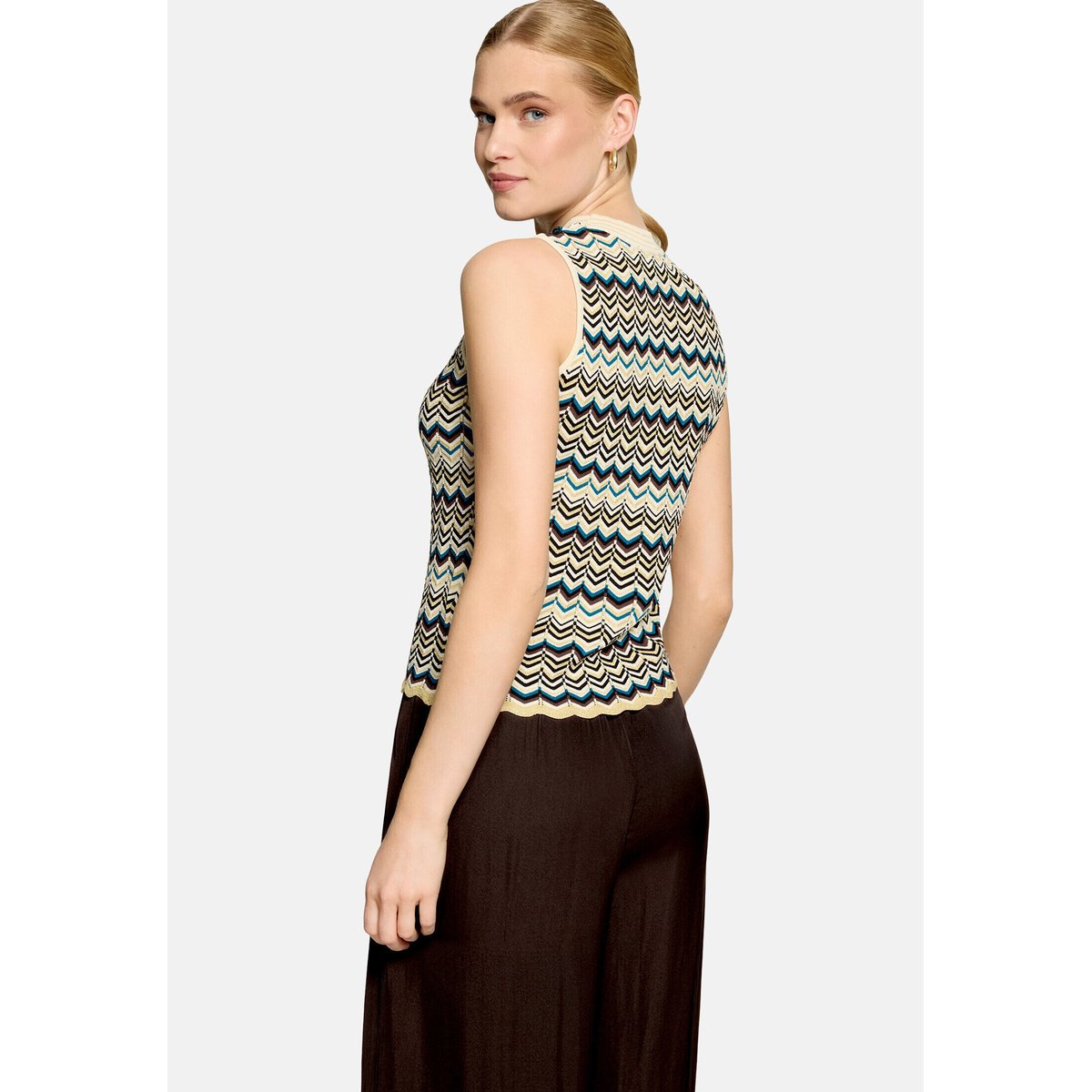 Top en maille à motifs nature/brown, ZERO