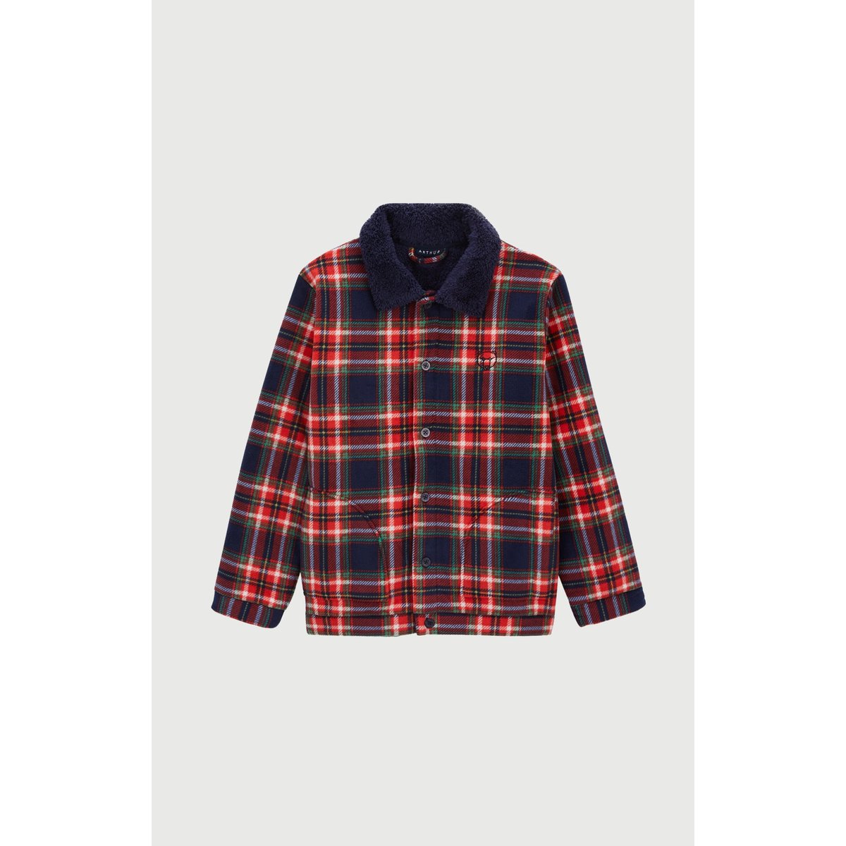 Veste en polaire à carreaux Léon marine, ARTHUR