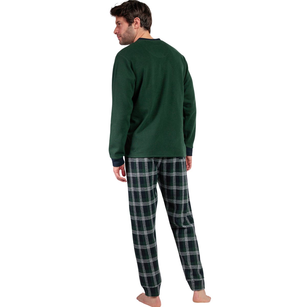 Pyjama pantalon top manches longues Smeraldo vert, ADMAS