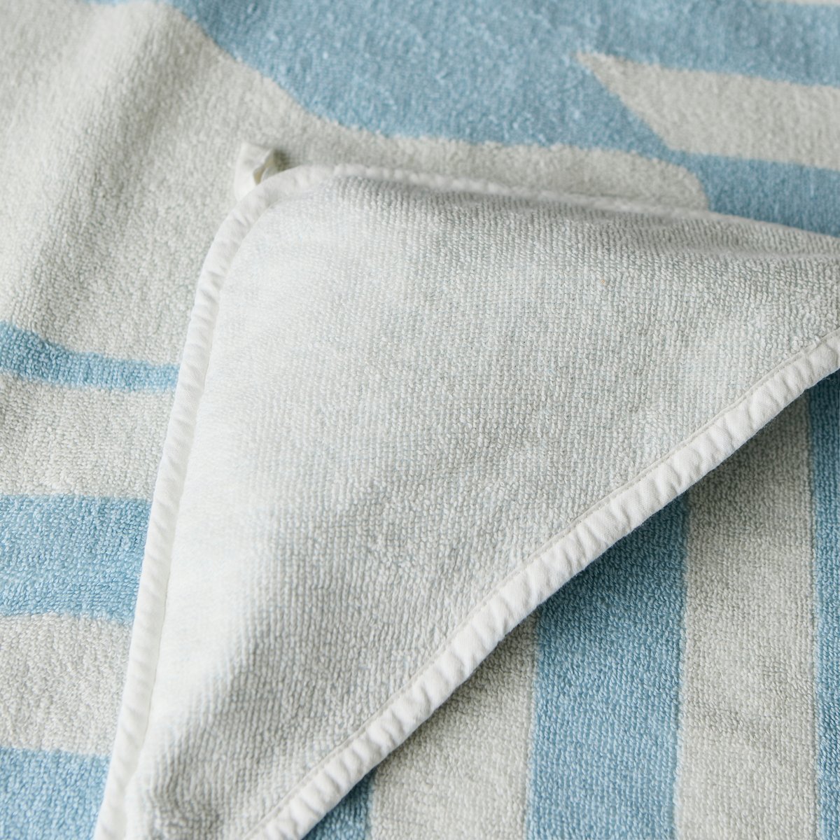 Cape de bain coton bio TYBALT ciel, CARRE BLANC