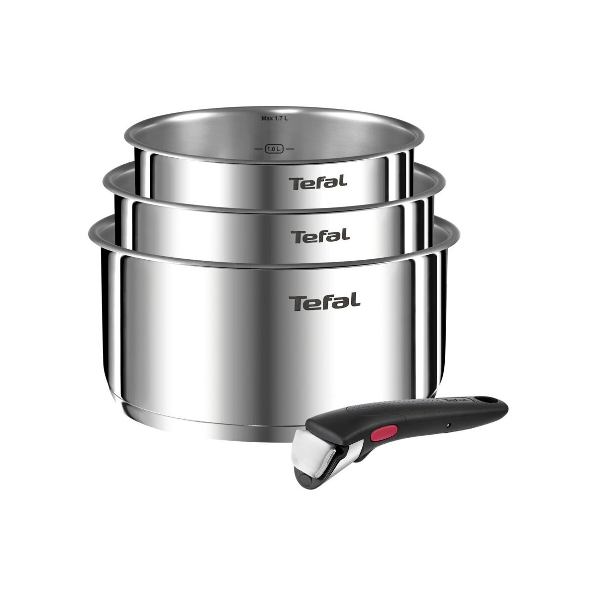 Batterie de cuisine 3 casseroles avec 1 poignée couleur unique, TEFAL