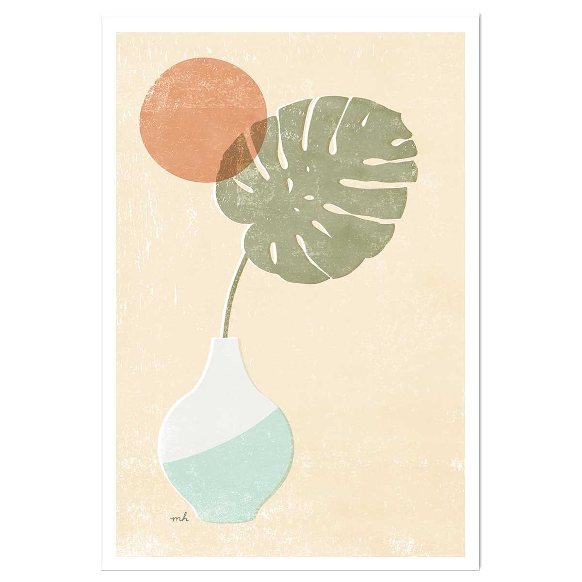 Affiche Monstera blush affiche seule, HEXOA
