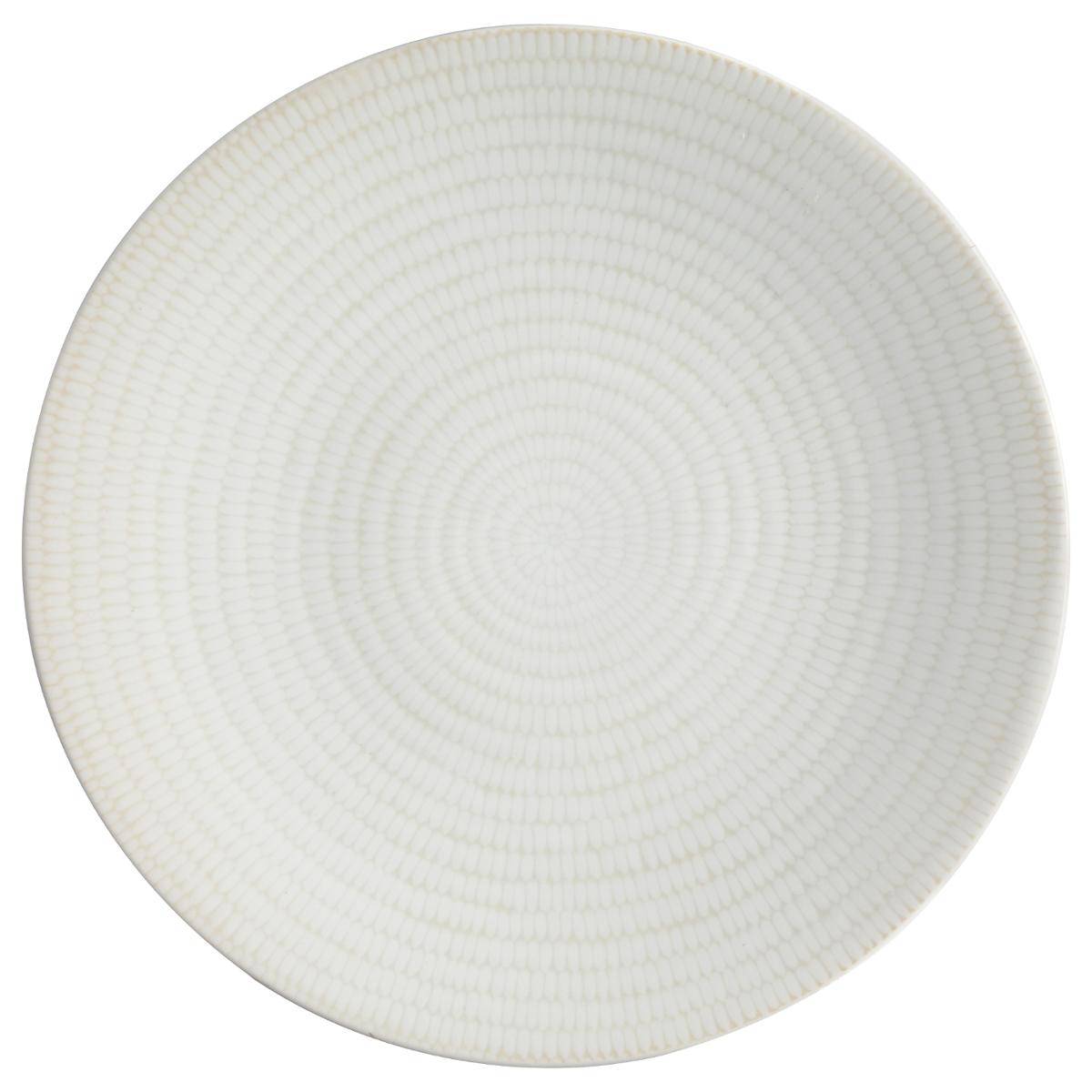 Lot de 6 assiettes en céramique RICE blanc, SECRET DE GOURMET