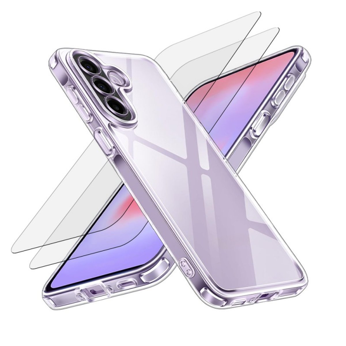Coque Galaxy A37 antichoc + 2 vitres transparent, EVETANE