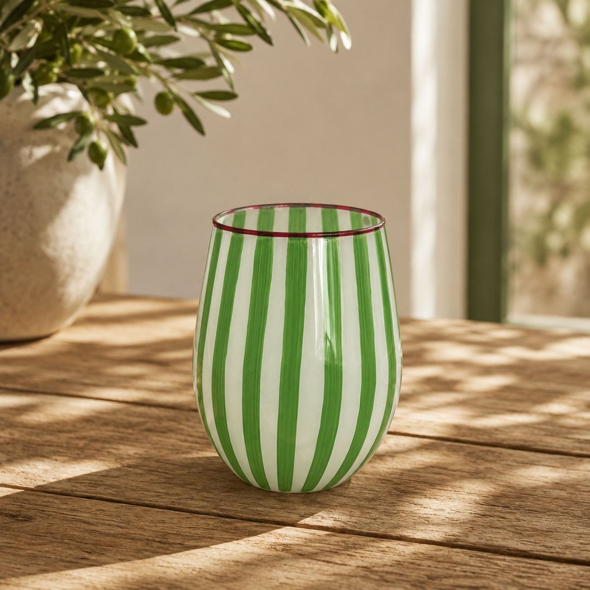 Lot de 3 gobelets 40cl en verre, CIRCUS vert, NOVASTYL