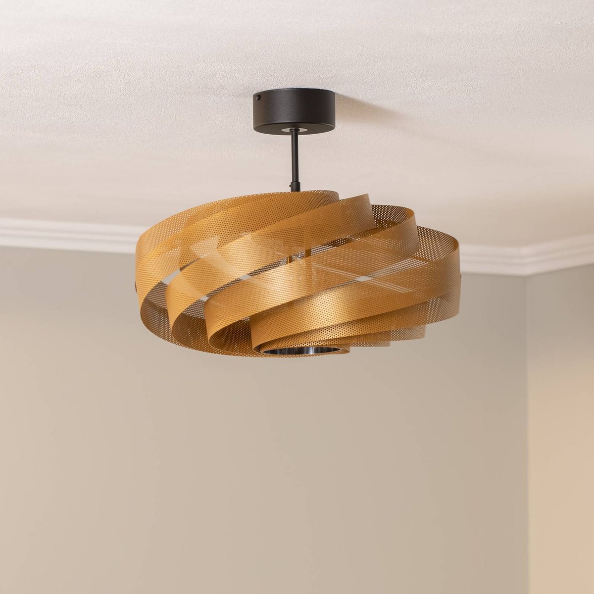 Plafonnier en métal moderne, Vento doré, EULUNA