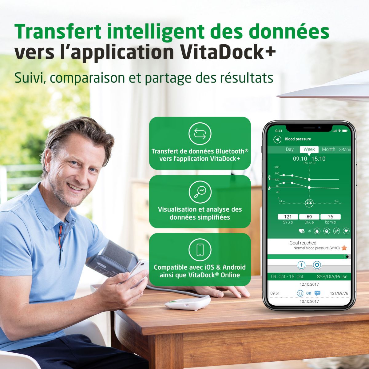 Tensiomètre Bras Connecté BU 572 couleur unique, MEDISANA