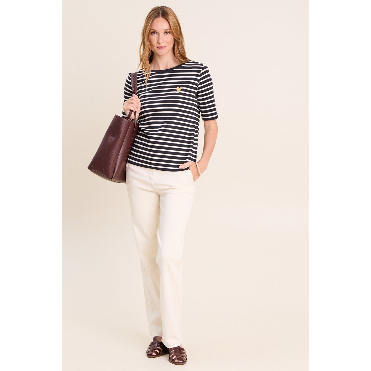T-shirt col rond noir, BREAL