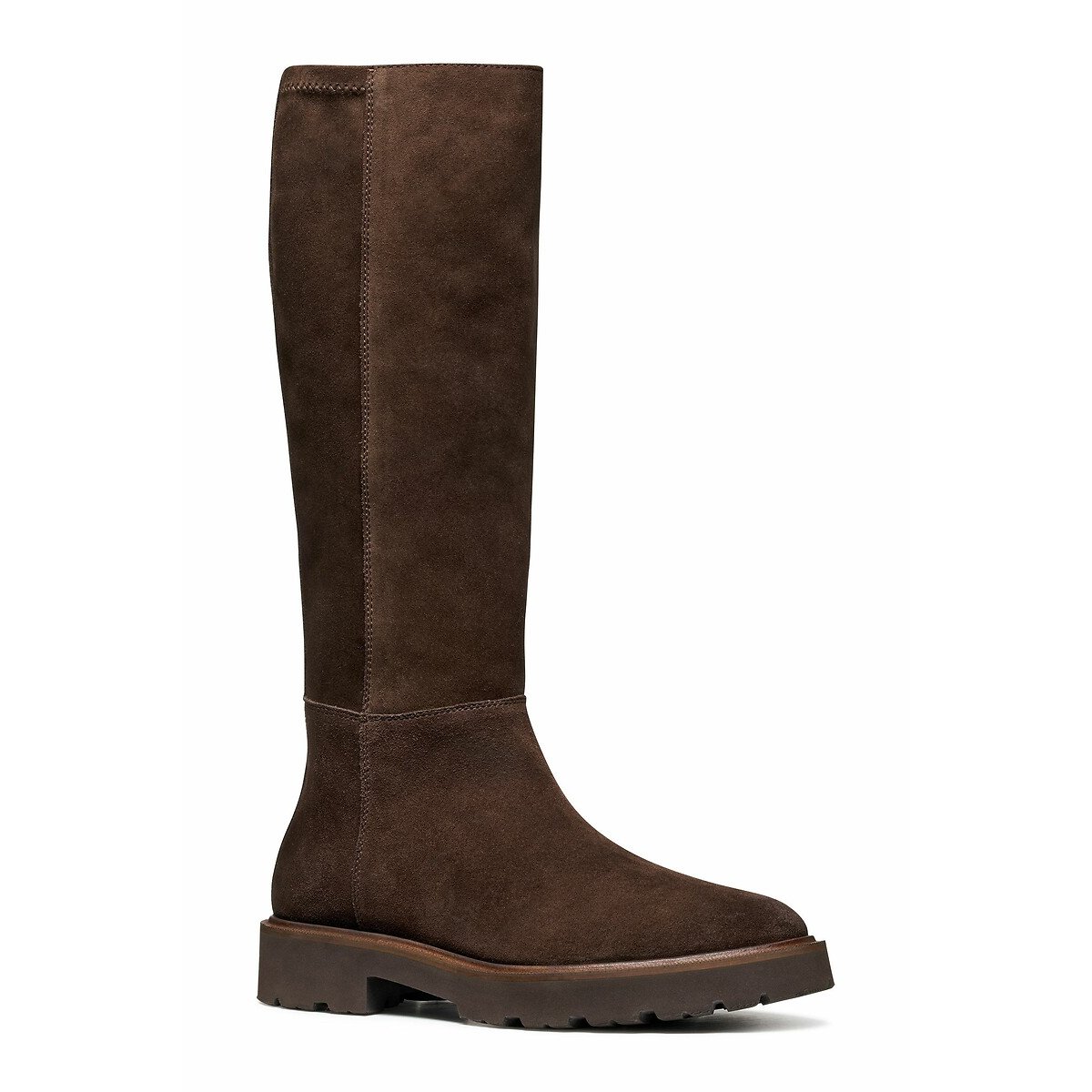 Bottes plates en cuir Norize marron foncé, GEOX