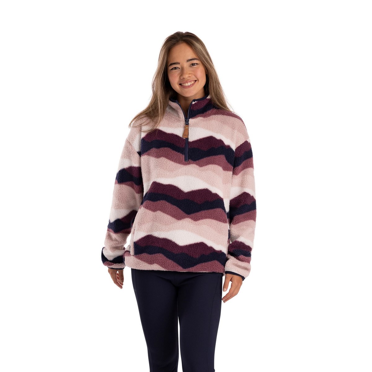 Haut polaire motif/style montagne OVIE rose / violet / blanc, TRESPASS