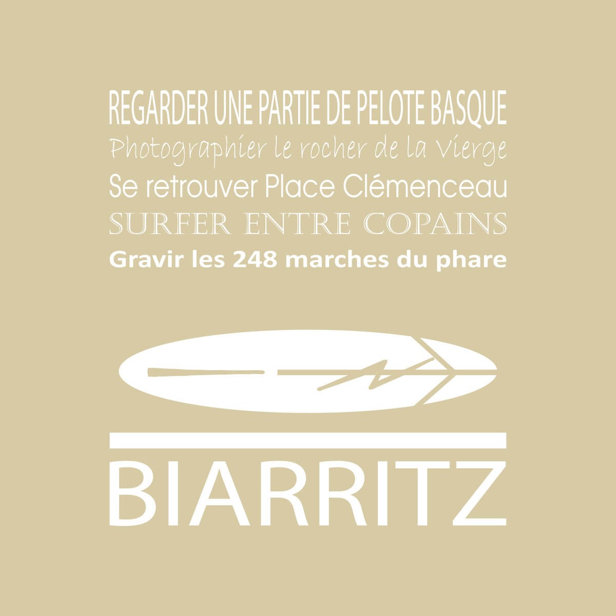 Tableau Mural Biarritz ILLUSTRATION tableaux sur toile-beige, CEANOTHE