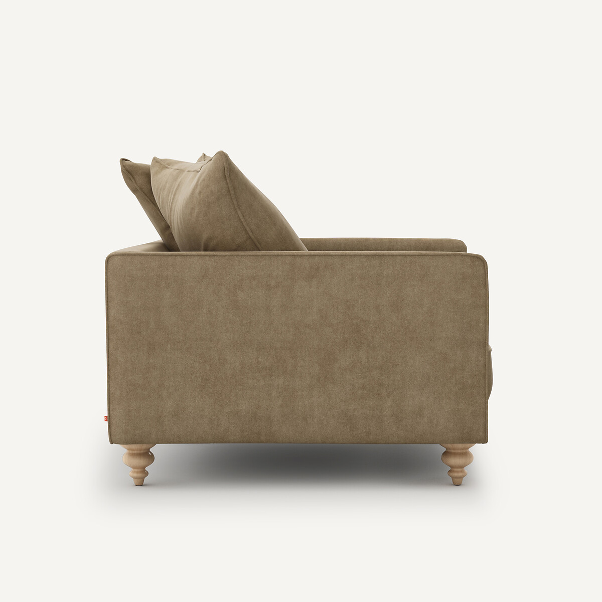 Fauteuil velours stonewashed, Lazare gris shiitaké, AM.PM