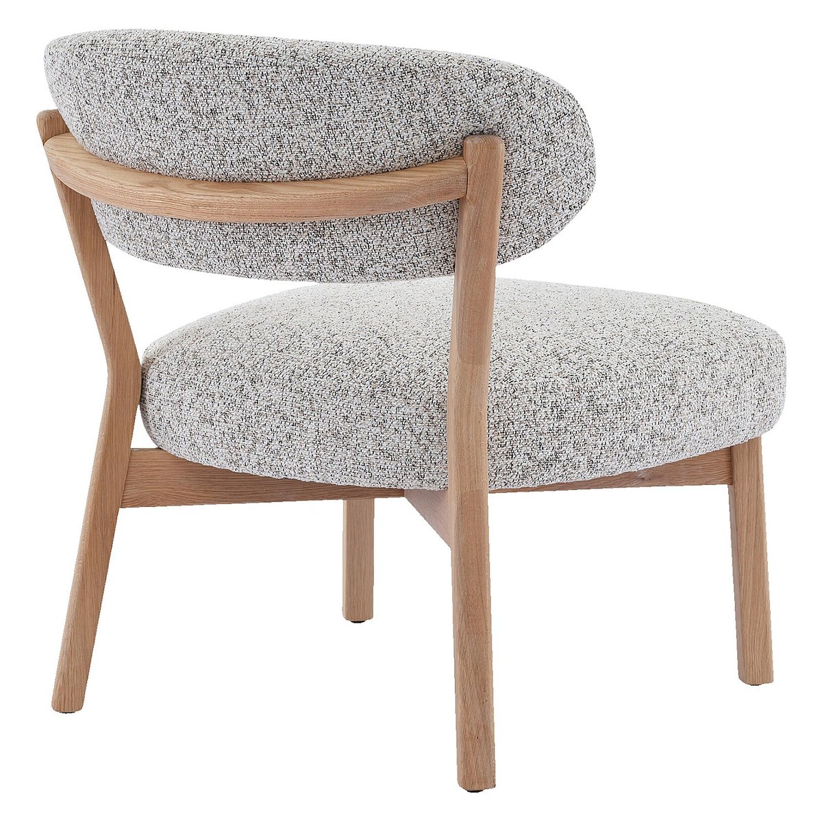 Fauteuil droit tissu MESTIA beige, HABITAT