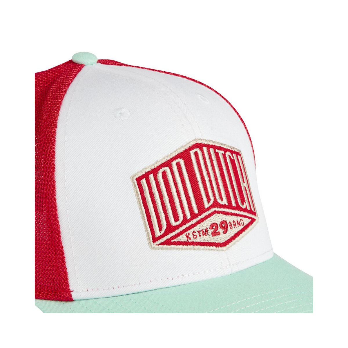 Casquette Trucker S-CURVED blanc/vert pâle/rouge, VON DUTCH