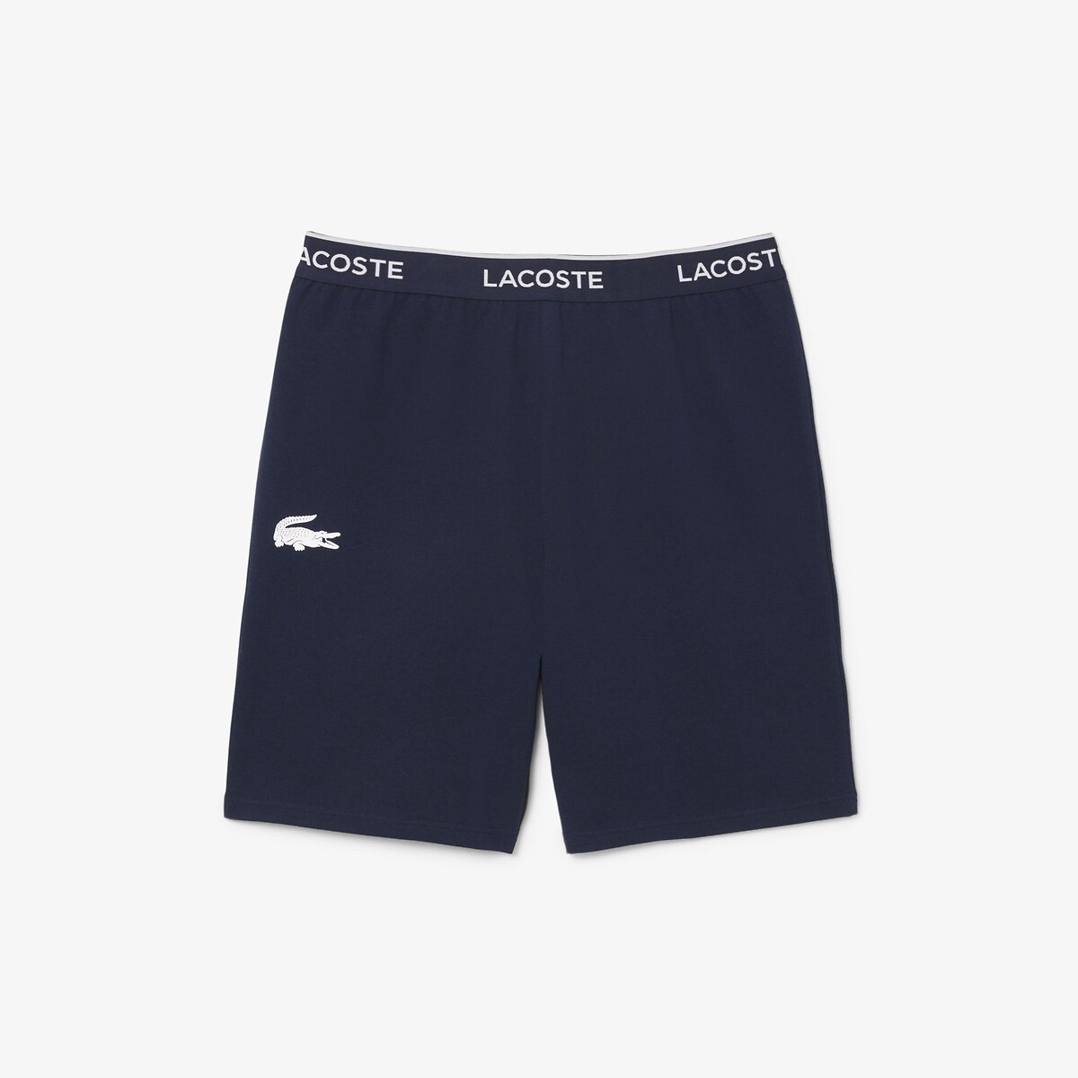 Pantaloncini da casa in felpa navy, LACOSTE