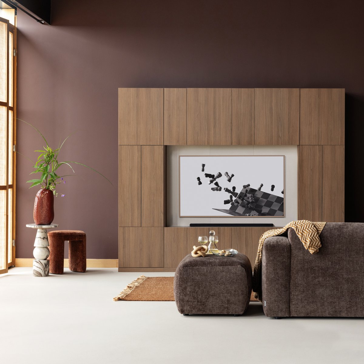 Meuble TV en décor chêne BUILD brun, WOOOD