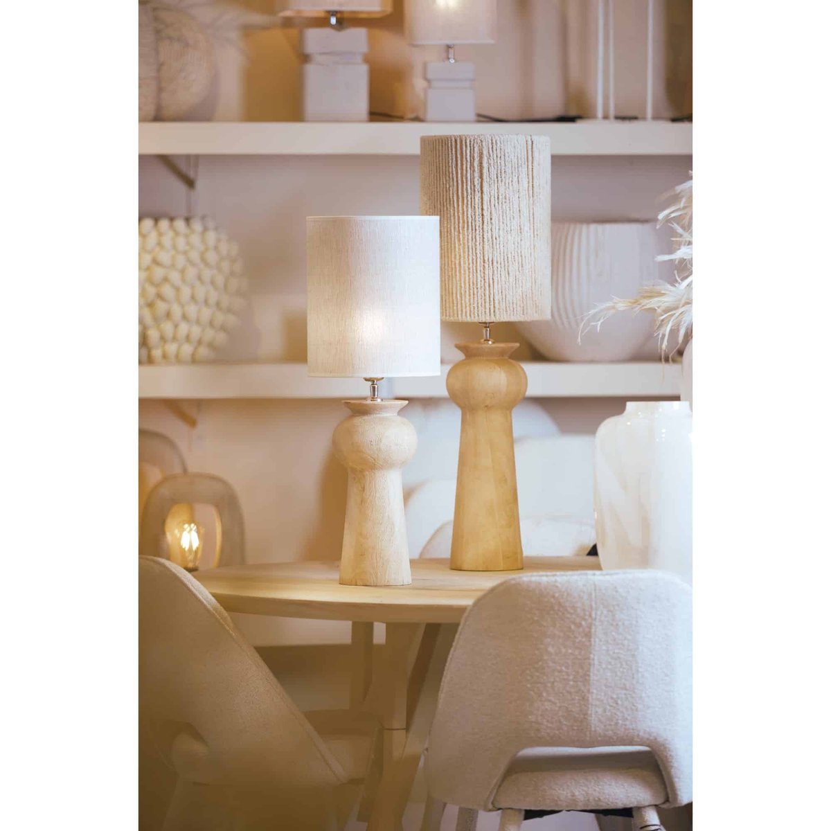 Base De La Lampe Bois BAGLIO naturel, LIGHT & LIVING