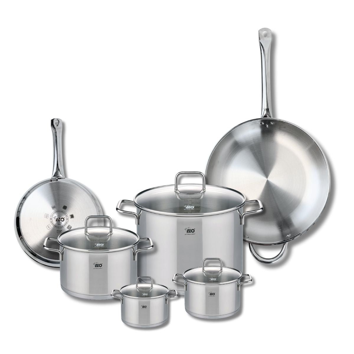 2 poêles 24/32cm + 4 faitouts 12/14/20/26cm PROFI CITRIN gris, ELO