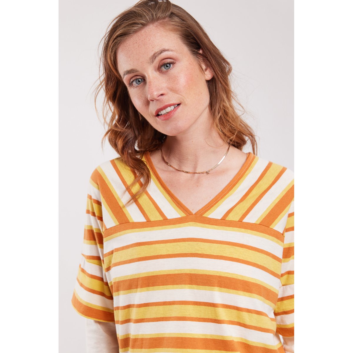 La marinière oversized NOLWENN FALIGOT nature/rusty/genet, ARMOR-LUX