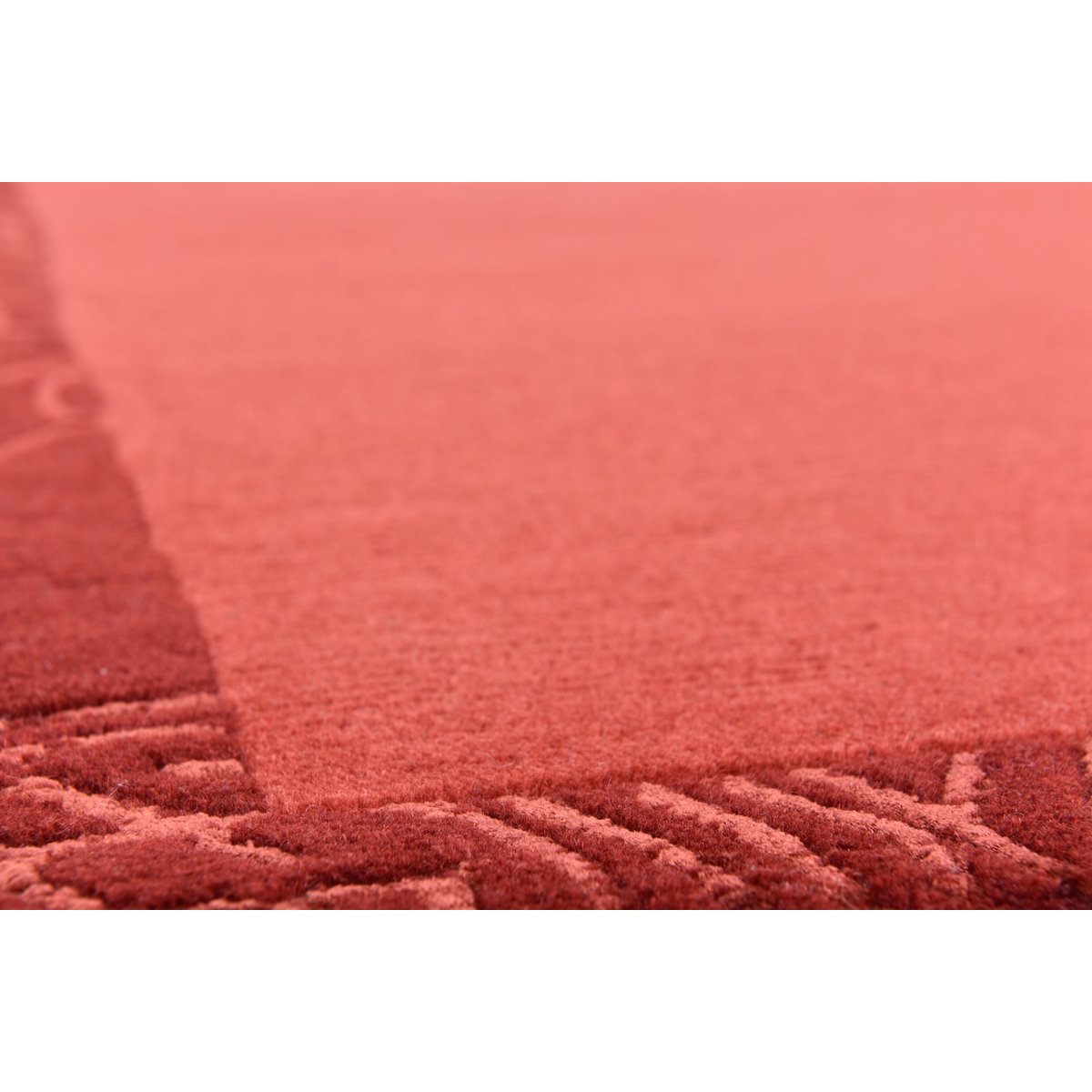 Tapis Gurkha Seta noué main laine et viscose rouge, THEKO