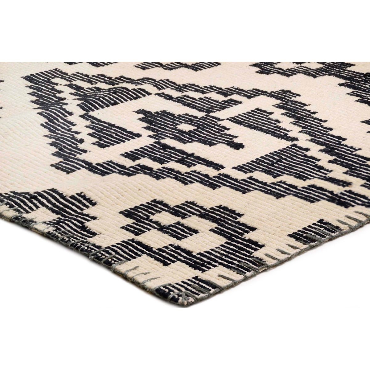 Tapis salon Vintage tissé main réversible noir, TOM TAILOR