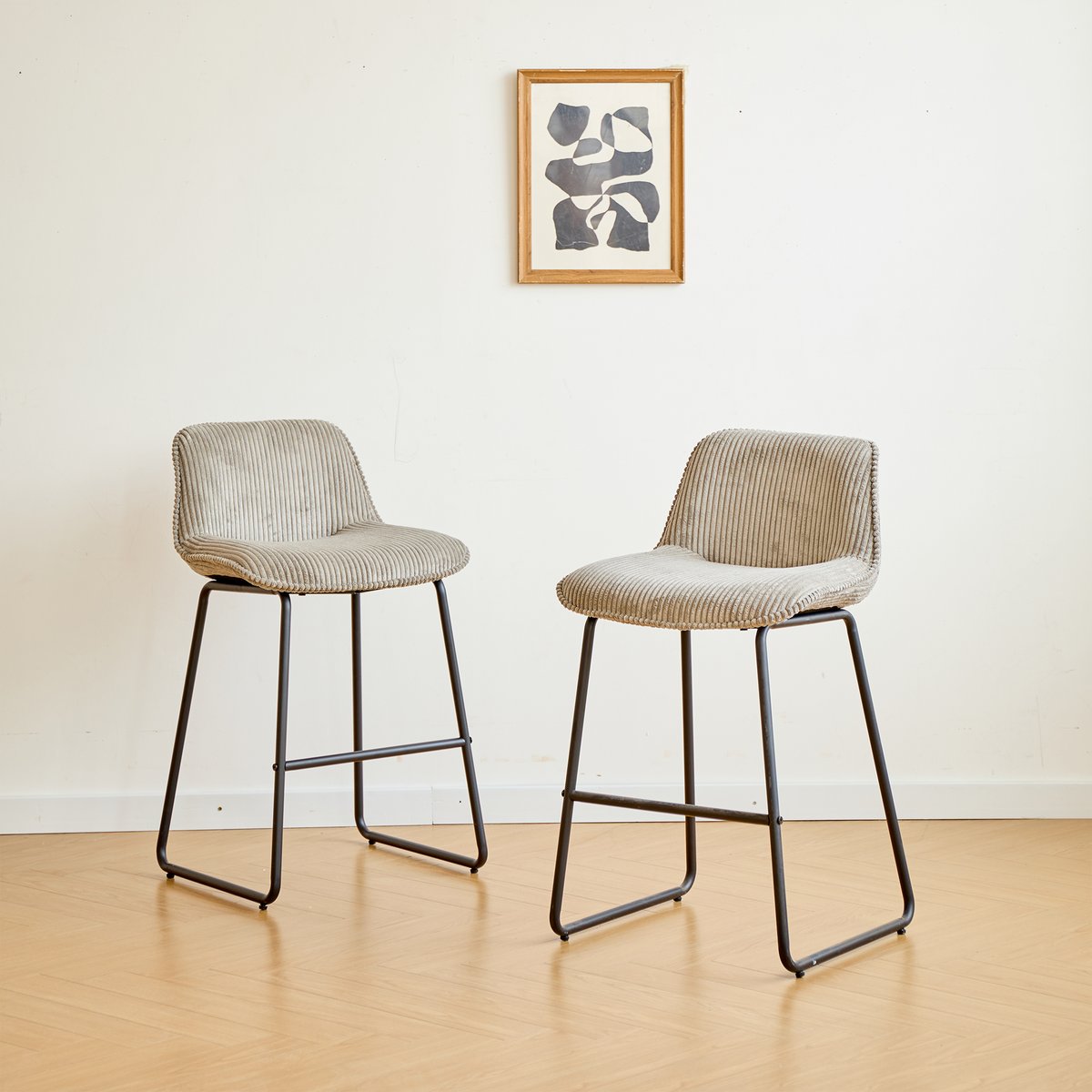 Lot de 2 tabourets de bar en métal CORIA gris, NORDLYS