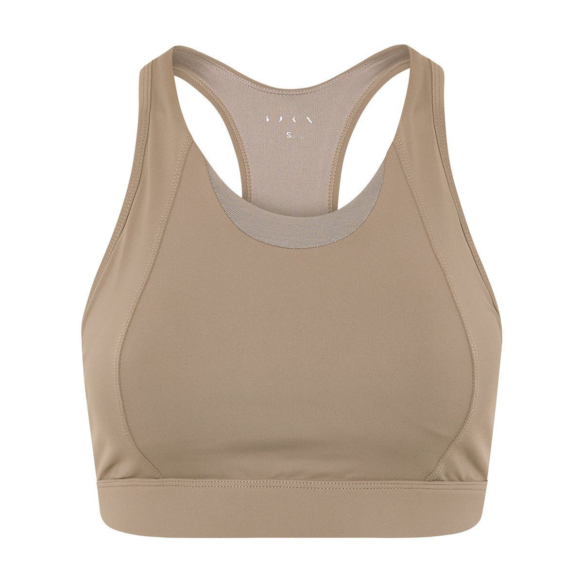 Brassière de sport femme Bikila Maintien élevé dos athlétique taupe, BORN