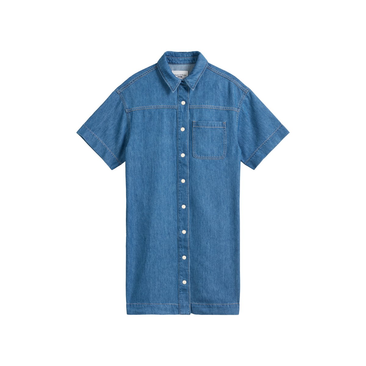 Robe en jean relaxed avec fil de lin recyclé bleu, MARC O’POLO DENIM