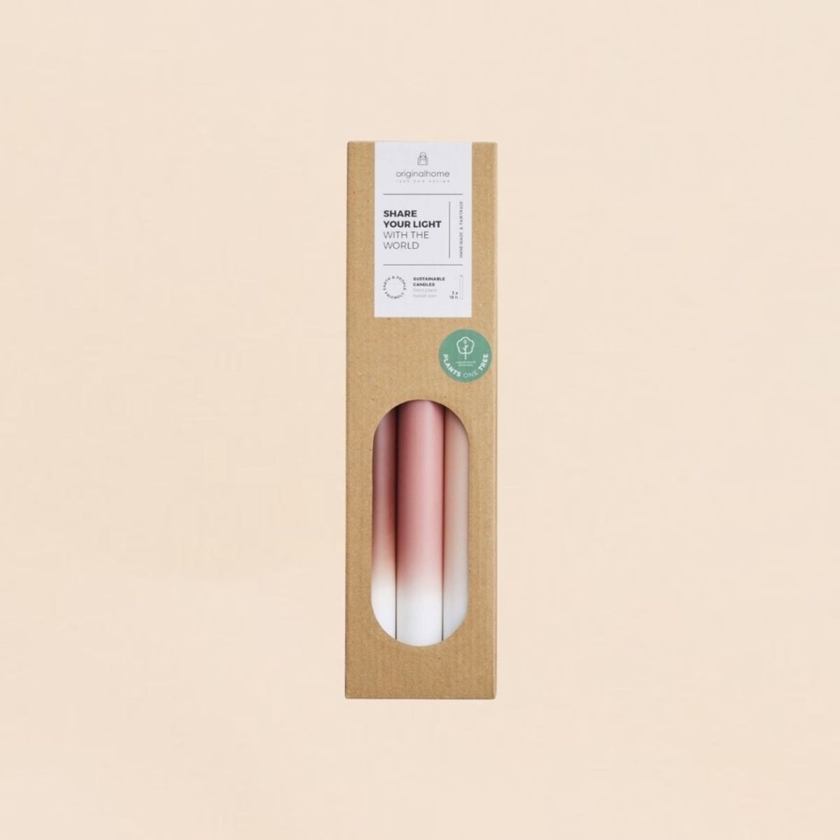 Set de 3 bougies dégradées 30cm rose, ORIGINALHOME