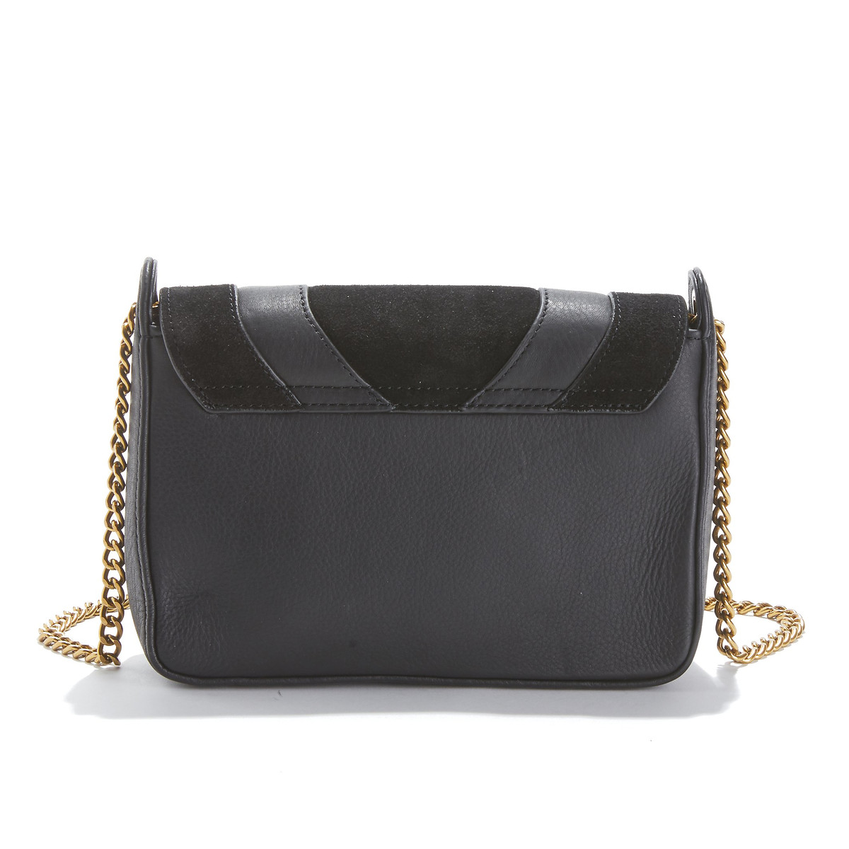 Capri Leather/Suede Flap Bag black, NAT & NIN