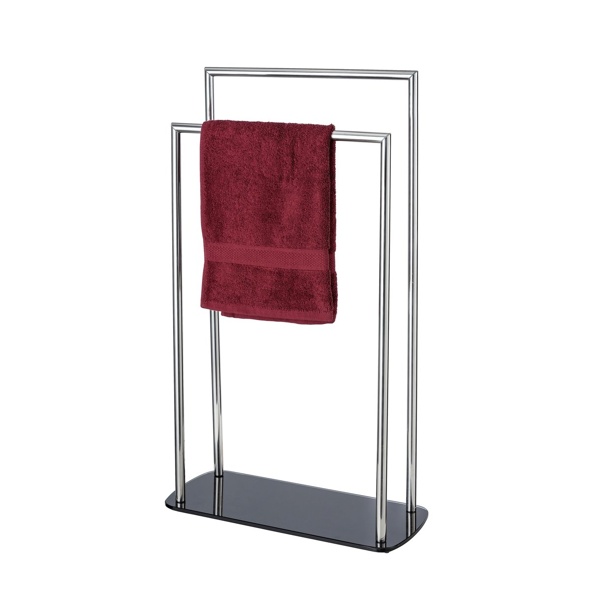 Porte serviettes sur pied 2 barres RAVINA argent brillant, WENKO