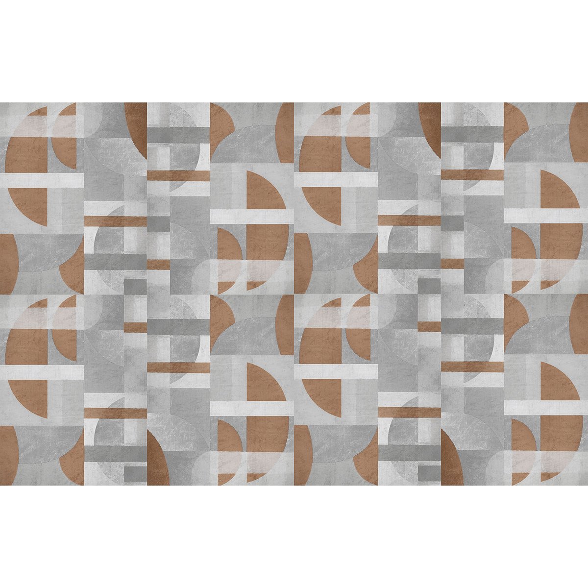 Papier peint panoramique Walter - motif graphique inspiré Bauhaus, intissé 150g, fabriqué en France brun, LE PAPIERS DE NINON