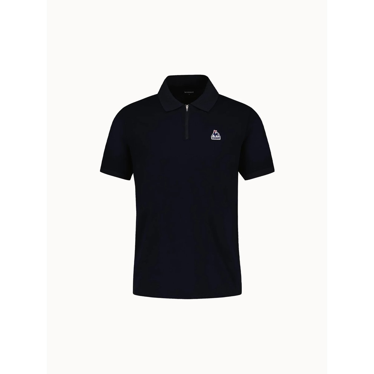 Polo demi-zippé en jersey de coton épais TRICOLORES sky captain, LE COQ SPORTIF