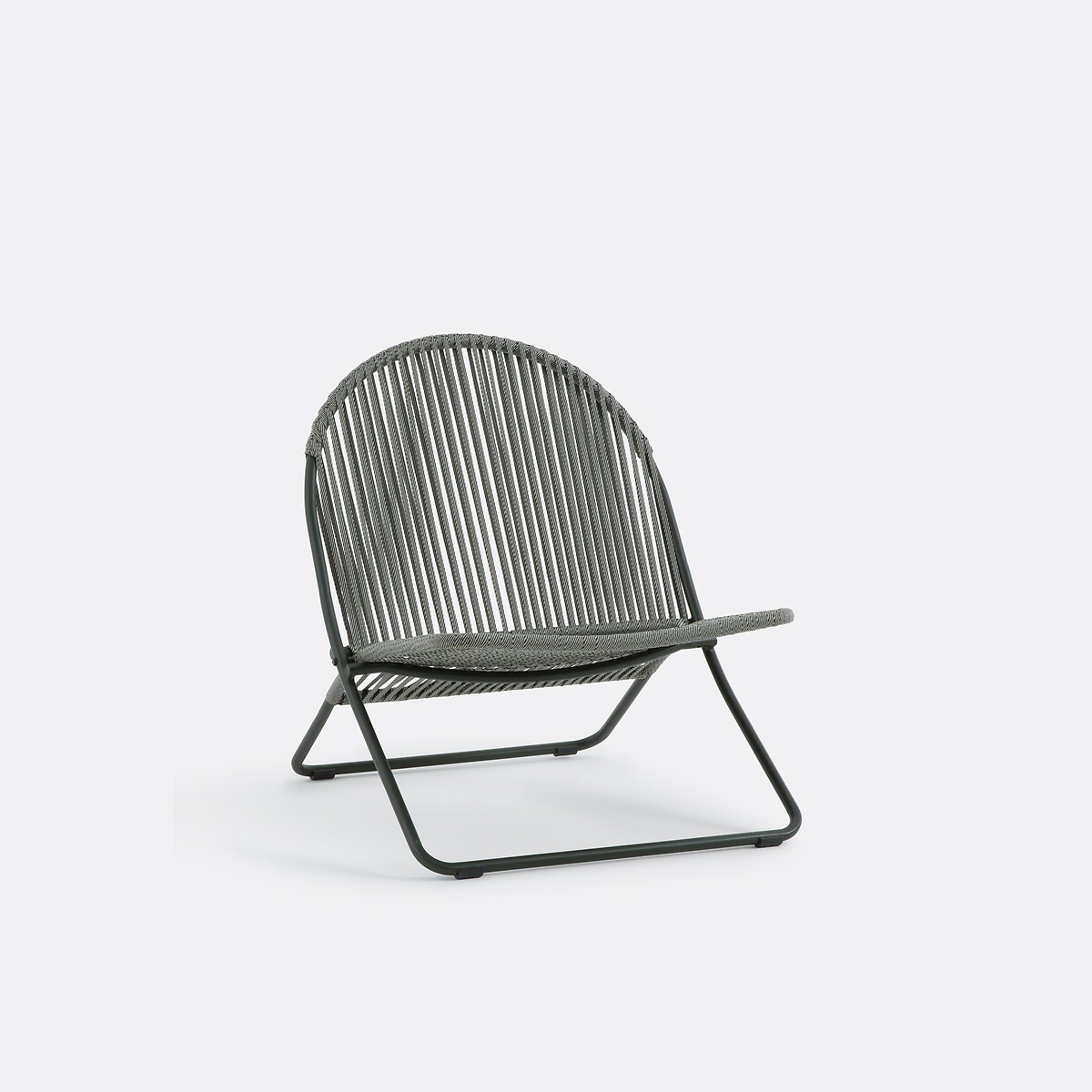 Lage tuinstoel van gevlochten touw, TULA kaki , LA REDOUTE INTERIEURS
