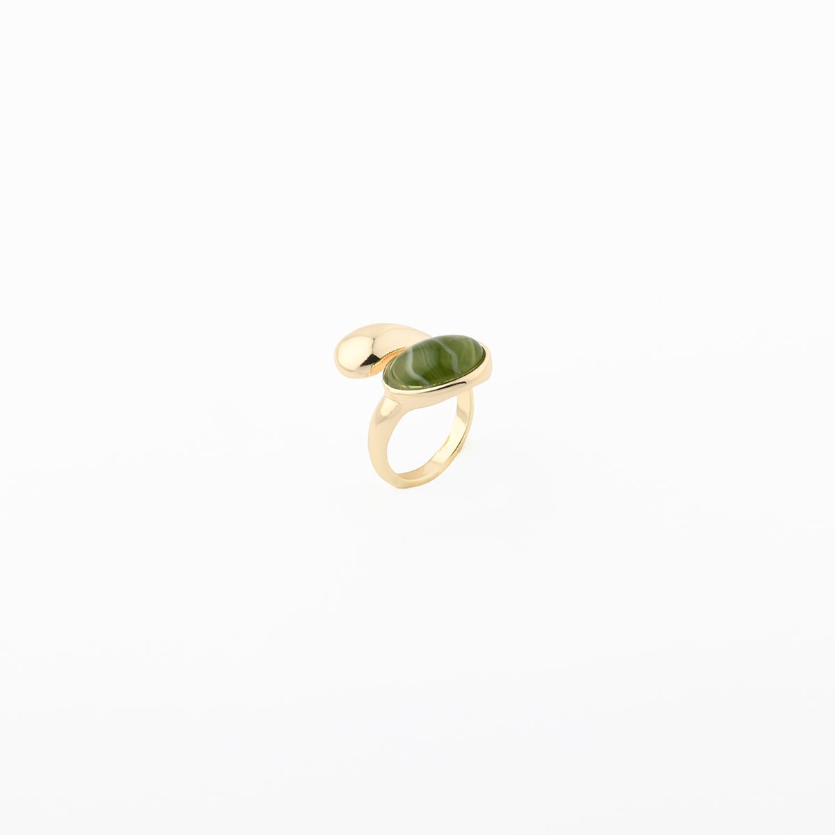 Bague cabochon vert vert, BALABOOSTE