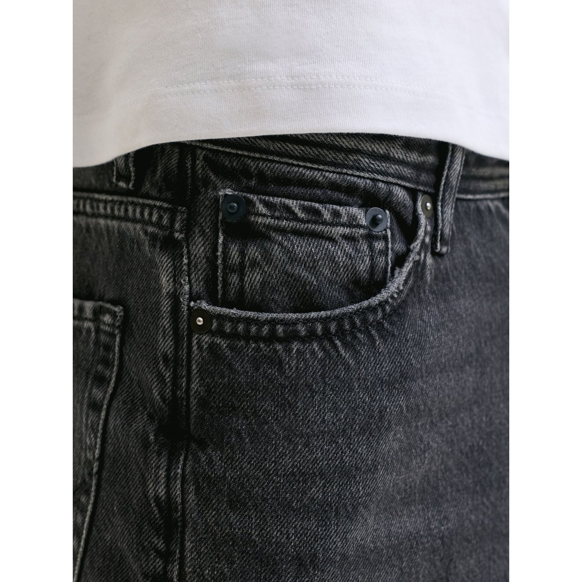 Jean large, DAVE black denim, JACK & JONES JUNIOR