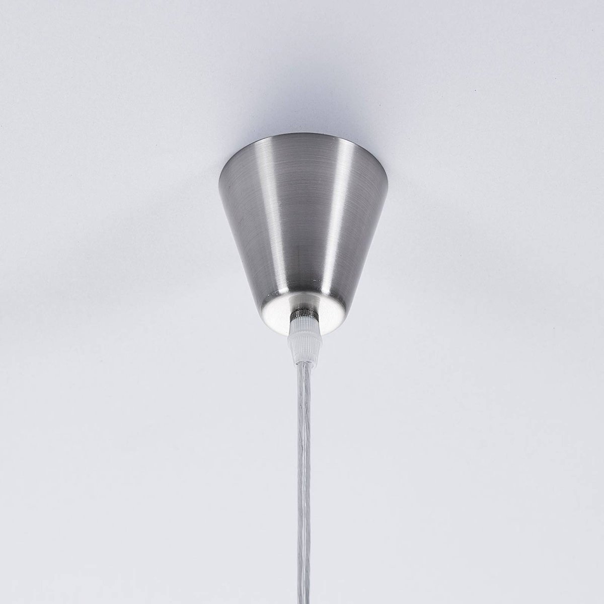 Suspension en verre moderne, Marike blanc, nickel satiné, LINDBY