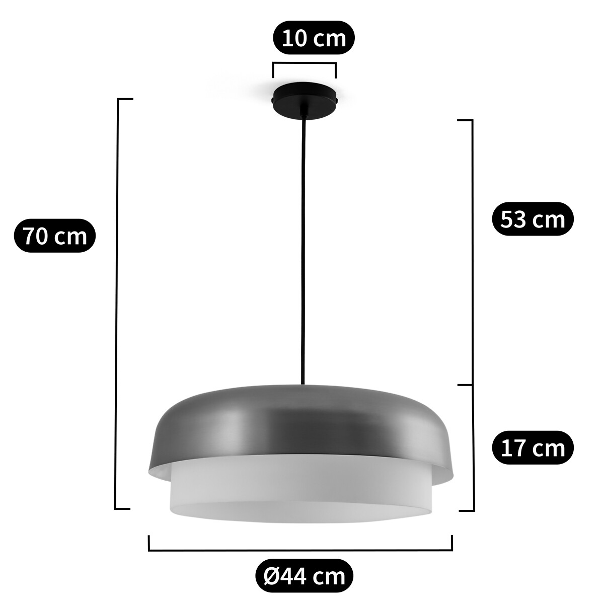 Suspension simple métal finition moka, Clepsos moka, AM.PM