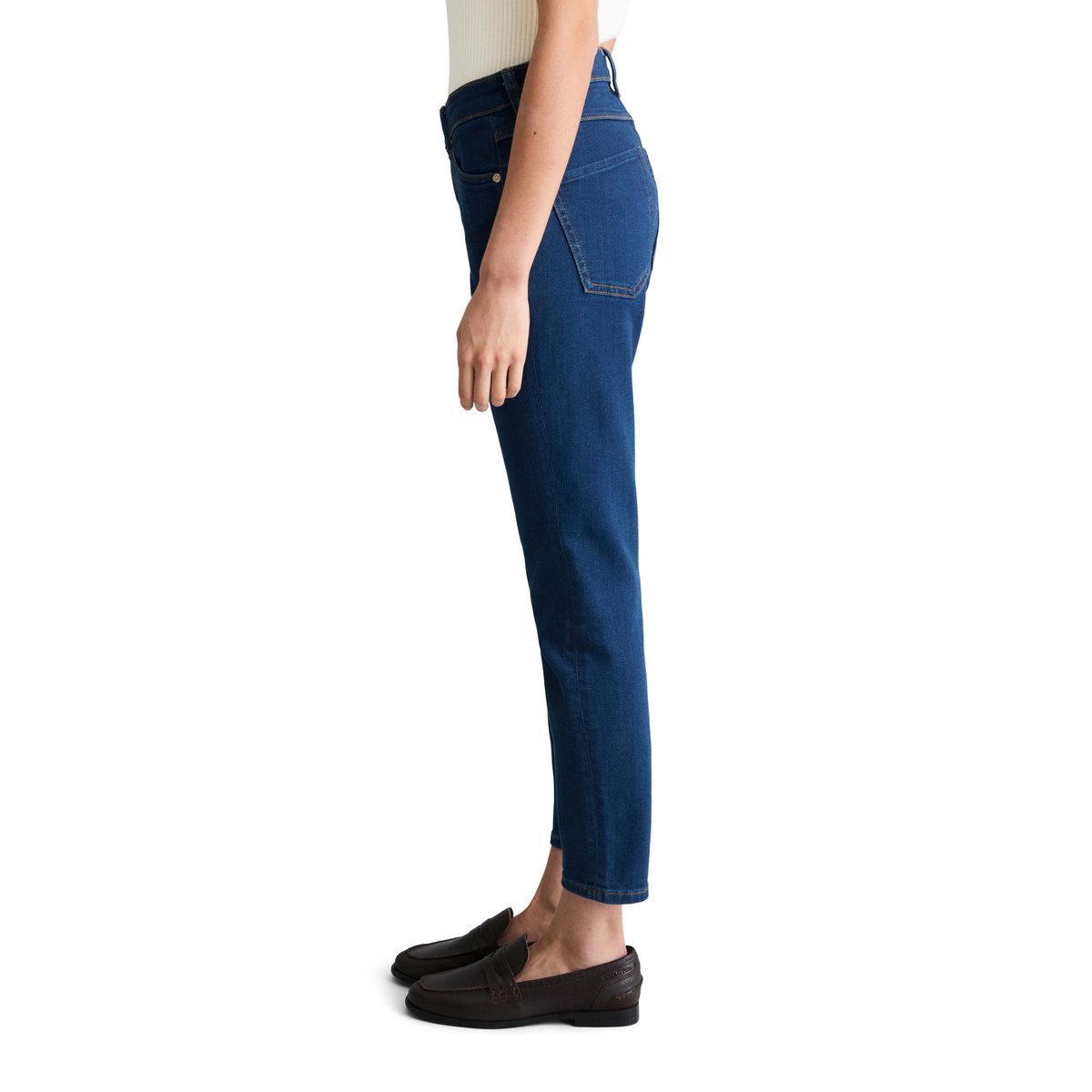 Jeans modèle Kaj skinny cropped en coton stretch épuré bleu clair, MARC O’POLO DENIM