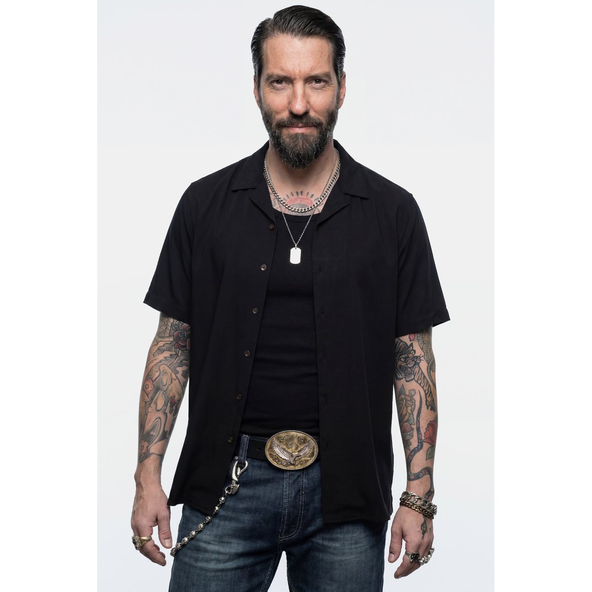 Chemise, coupe Cuba-Fit noir, JP1880