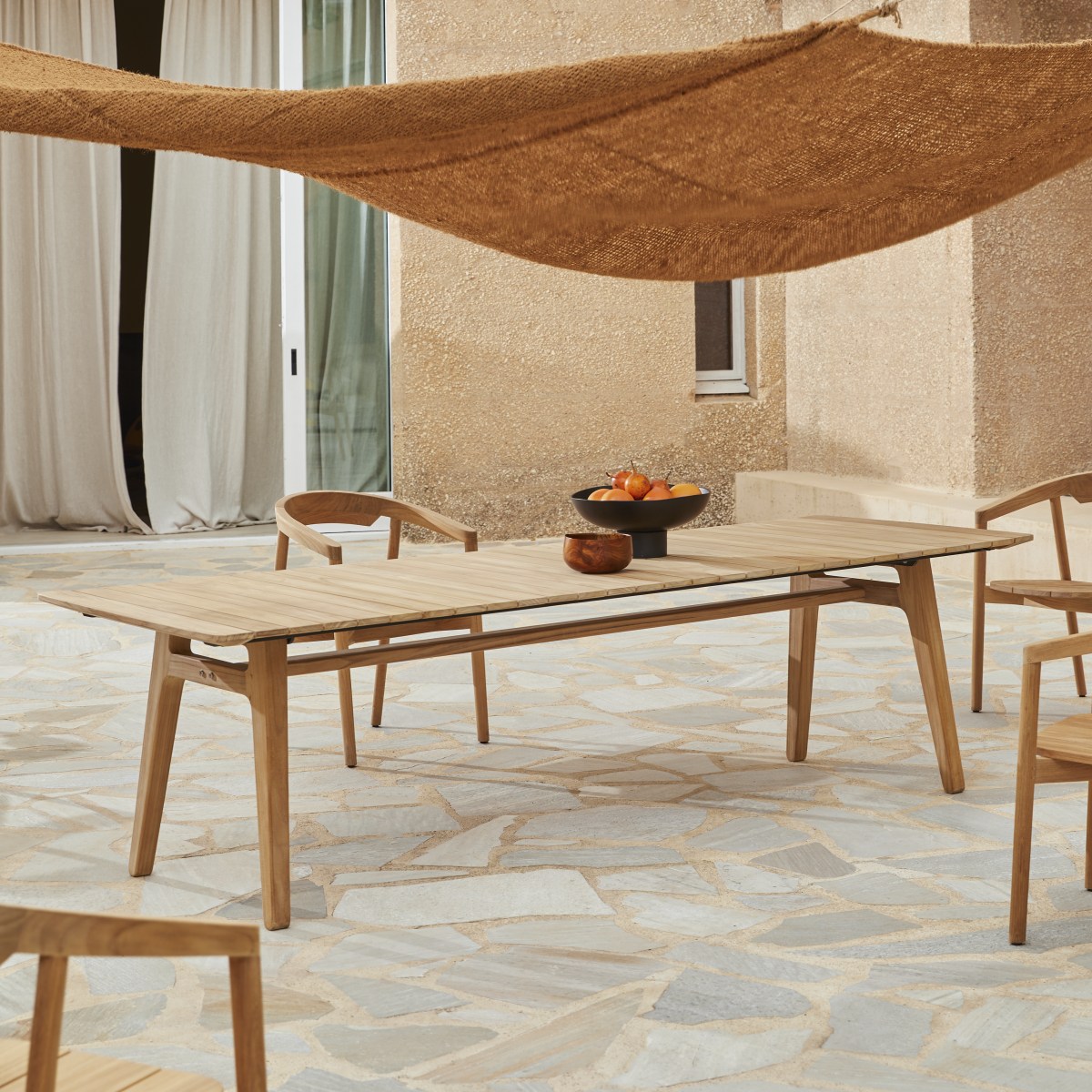 Table de jardin en Teck massif, ANTIONI naturel, TIKAMOON
