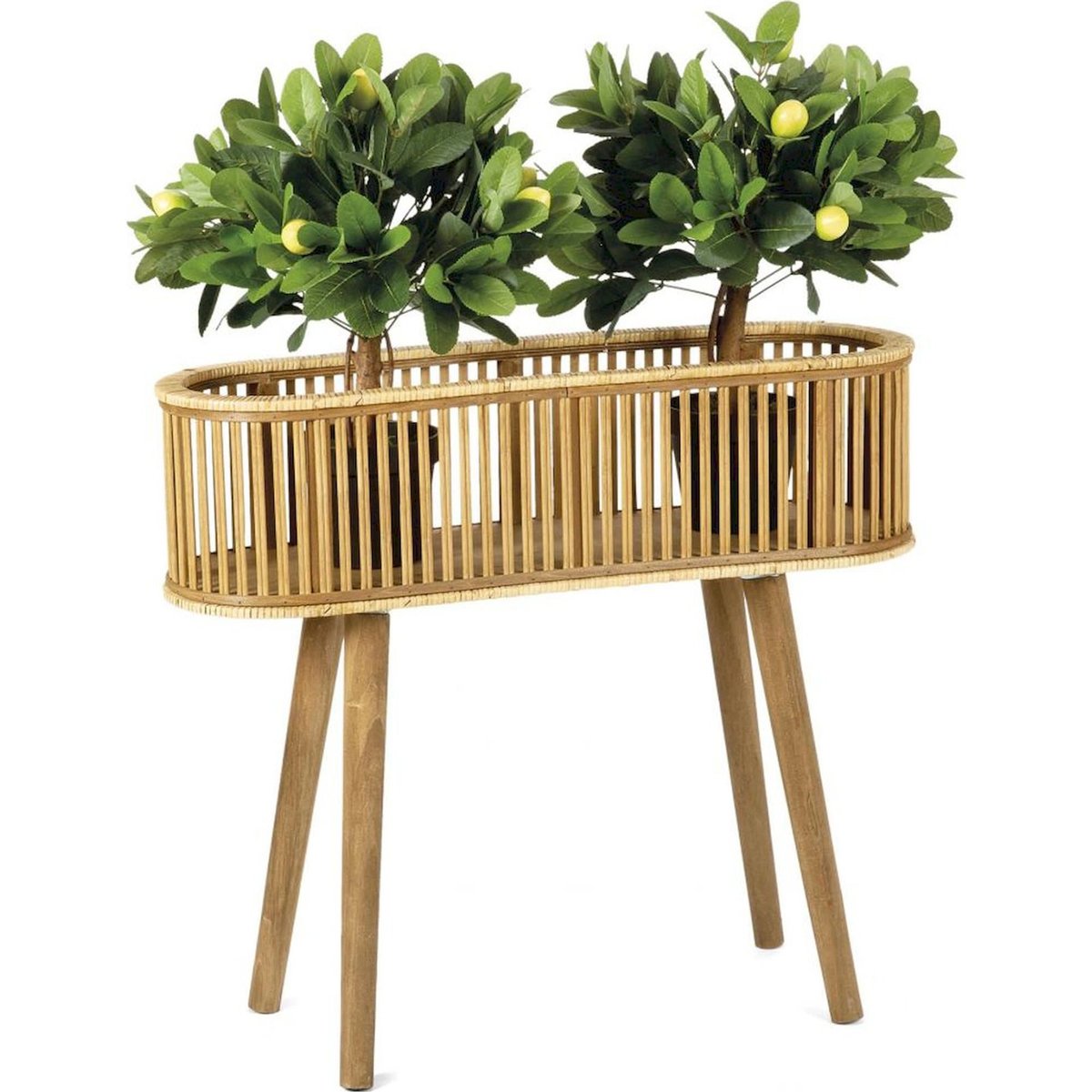 Cache-pot sur pied en bambou et rotin bambou naturel et rotin clair, RECOLLECTION