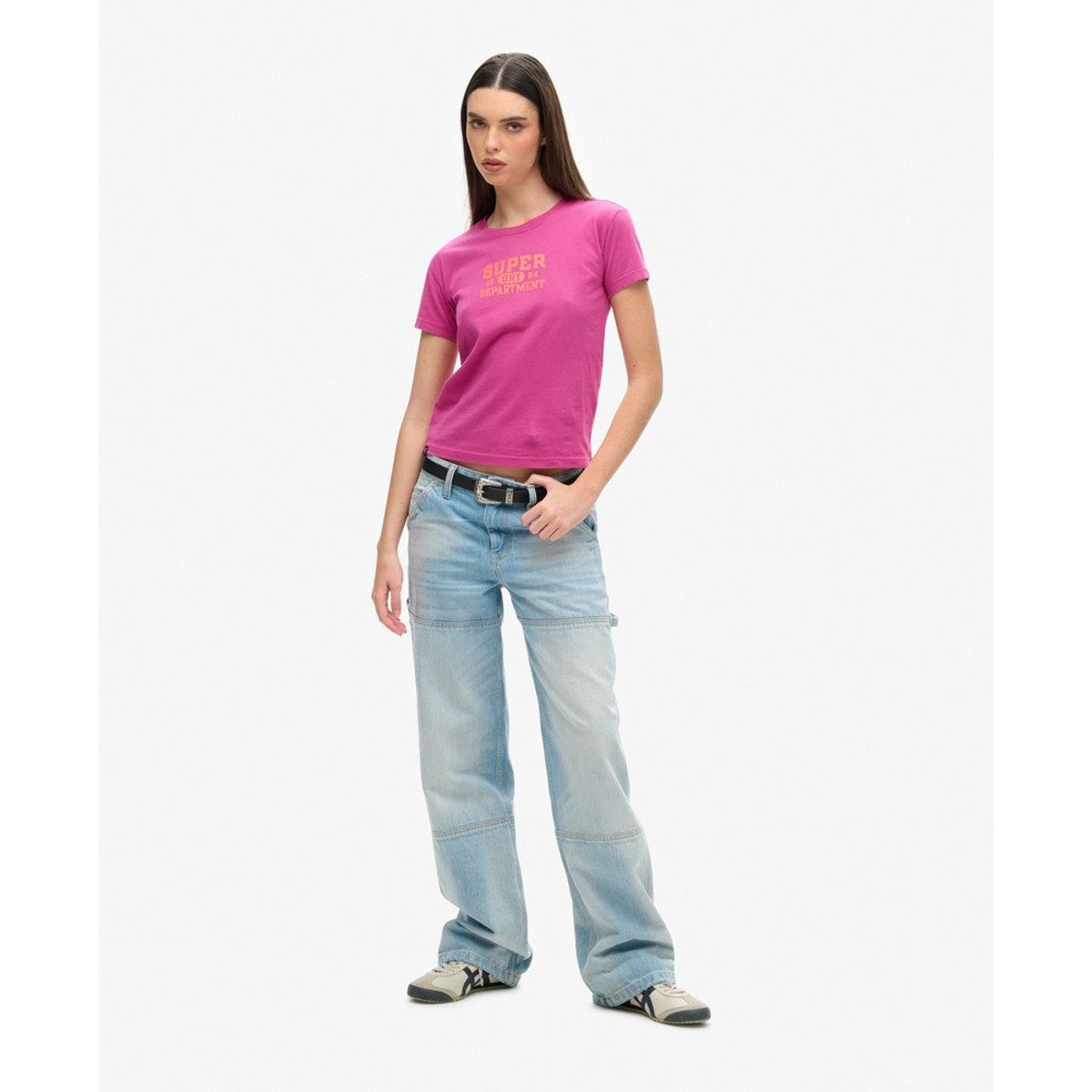 T-shirt ajusté Super Athletics violet baton rouge, SUPERDRY