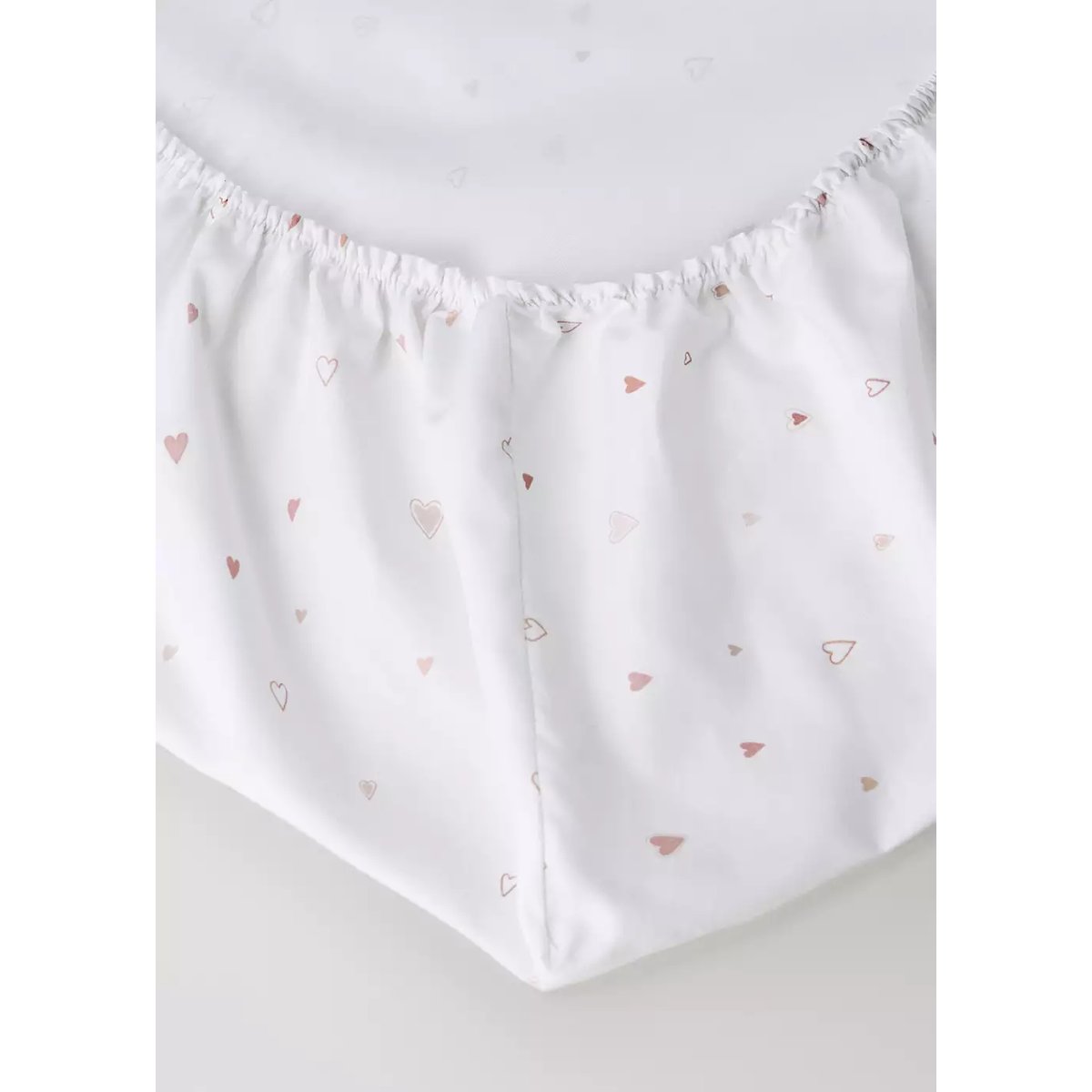 Drap-housse berceau 100 % coton cœurs nude, MANGO HOME