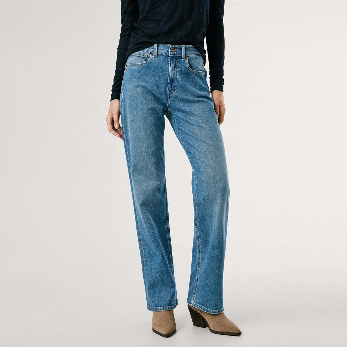 Jean Coupe Regular, Taille Haute - Robyn vintage light blue, PEPE JEANS