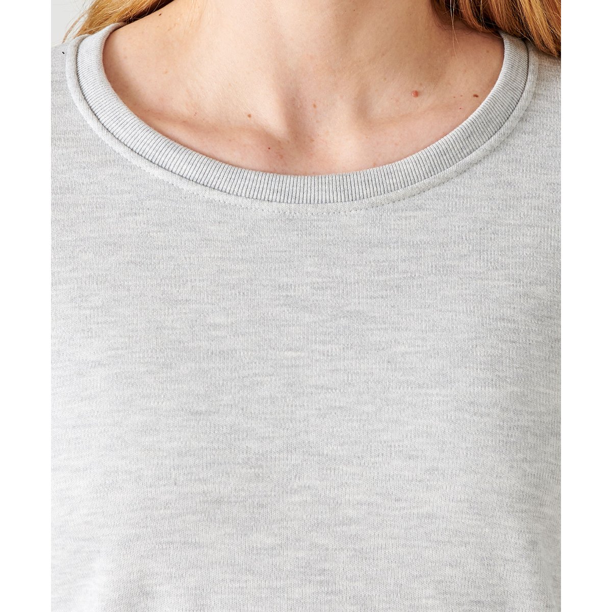 T-shirt en molleton gratté Thermolactyl gris chiné, DAMART